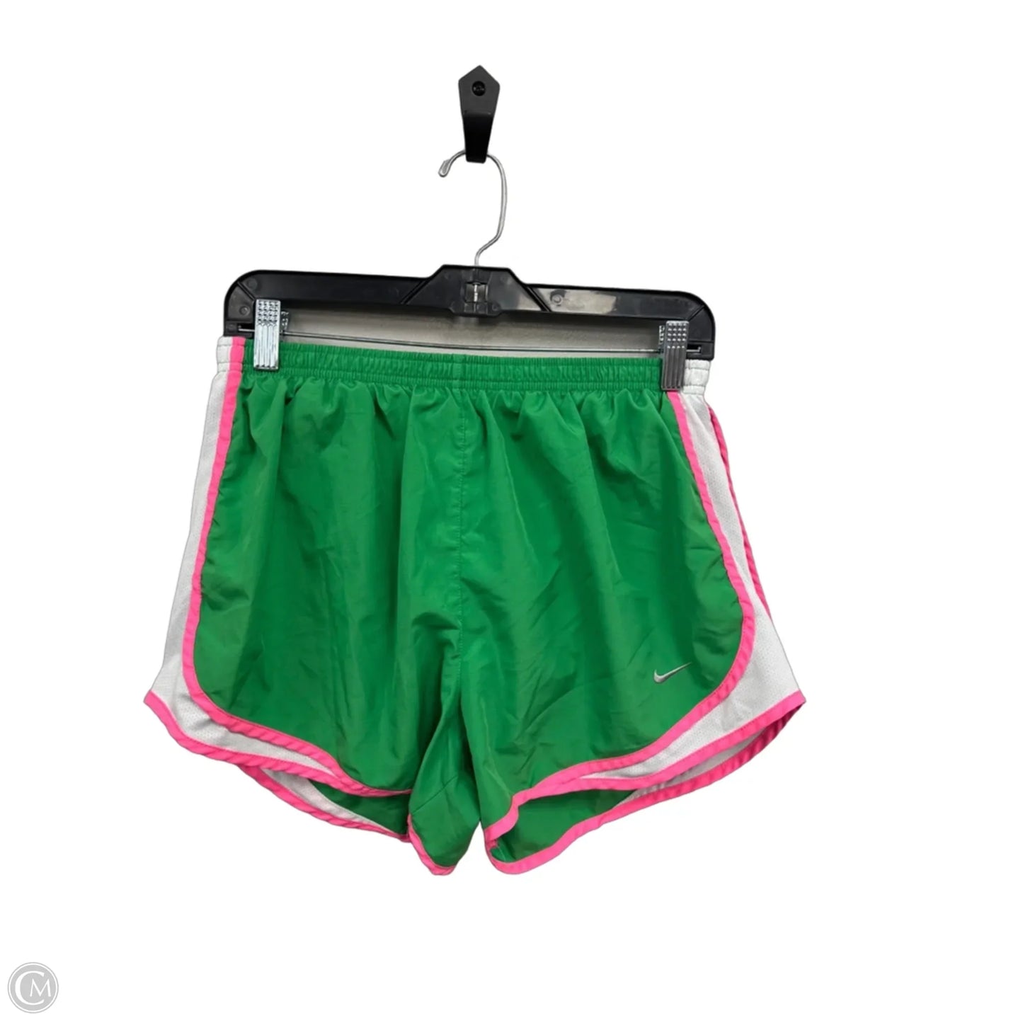 Athletic Shorts By Nike Apparel In Green & Pink, Size: L