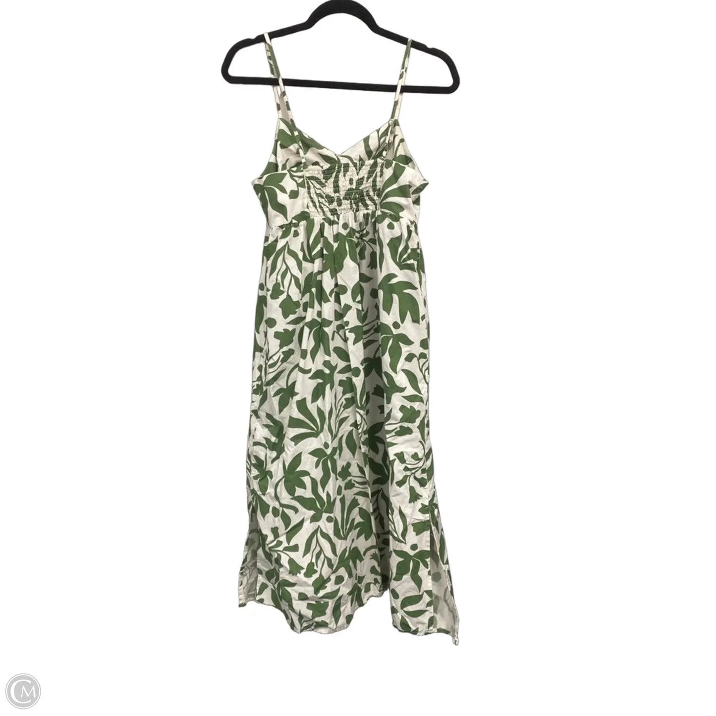 Dress Casual Maxi By Time And Tru In Green & White, Size: M