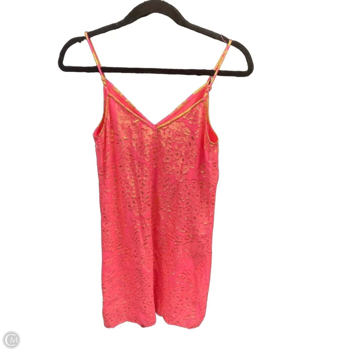 Dress Designer By Lilly Pulitzer In Gold & Pink, Size: Xxs