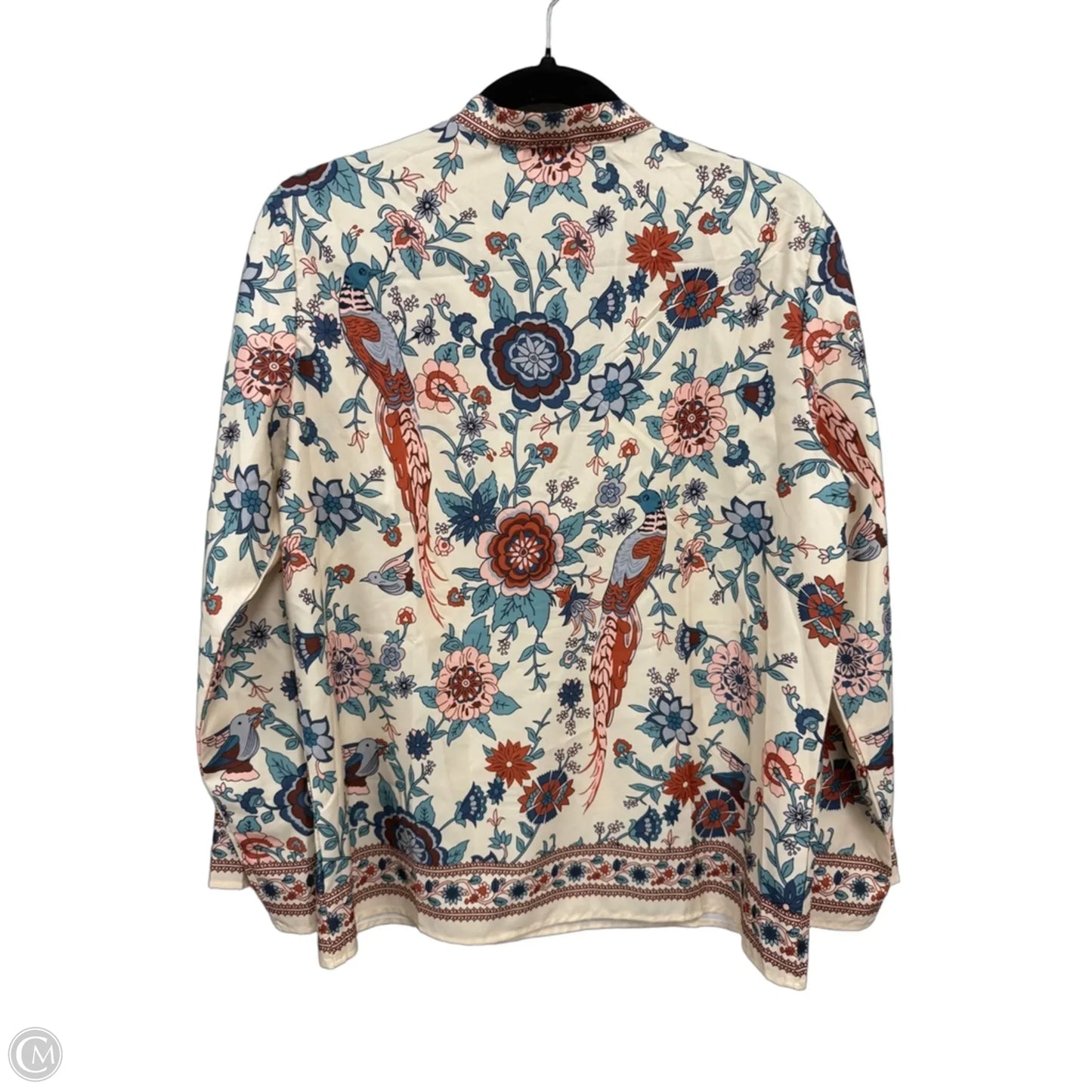 Top Long Sleeve By Clothes Mentor In Blue & Cream, Size: M
