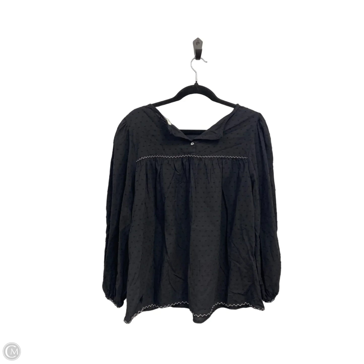 Top 3/4 Sleeve By Max Studio In Black & Cream, Size: L
