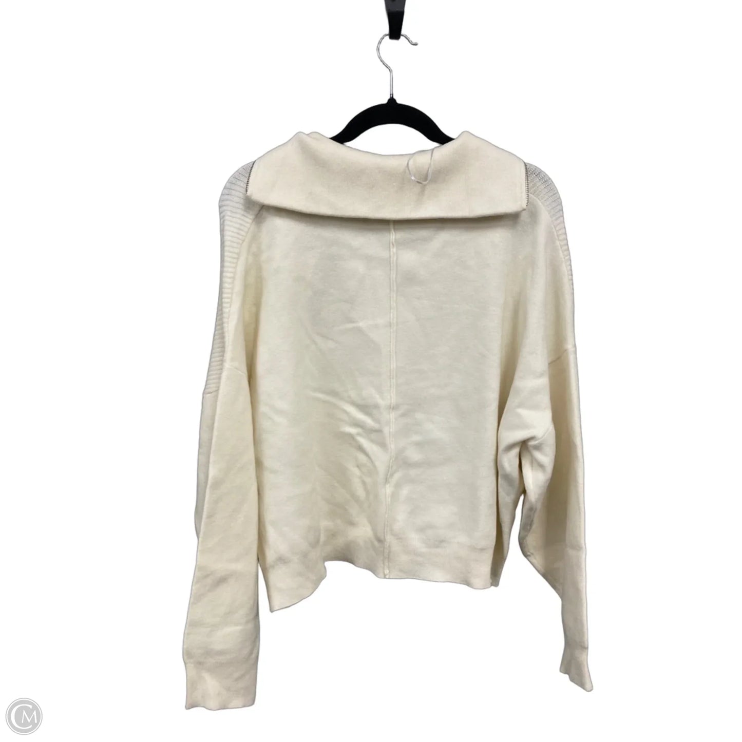 Sweatshirt Collar By Tahari In Cream, Size: Xl