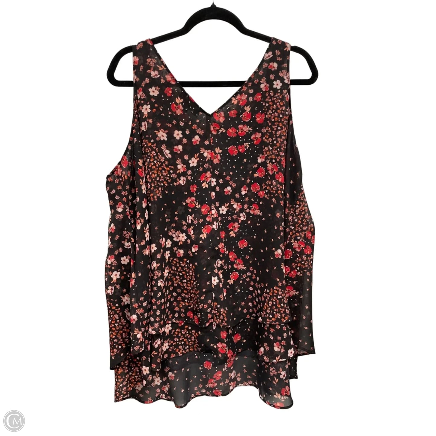 Top Sleeveless By Lane Bryant In Black & Red, Size: 18