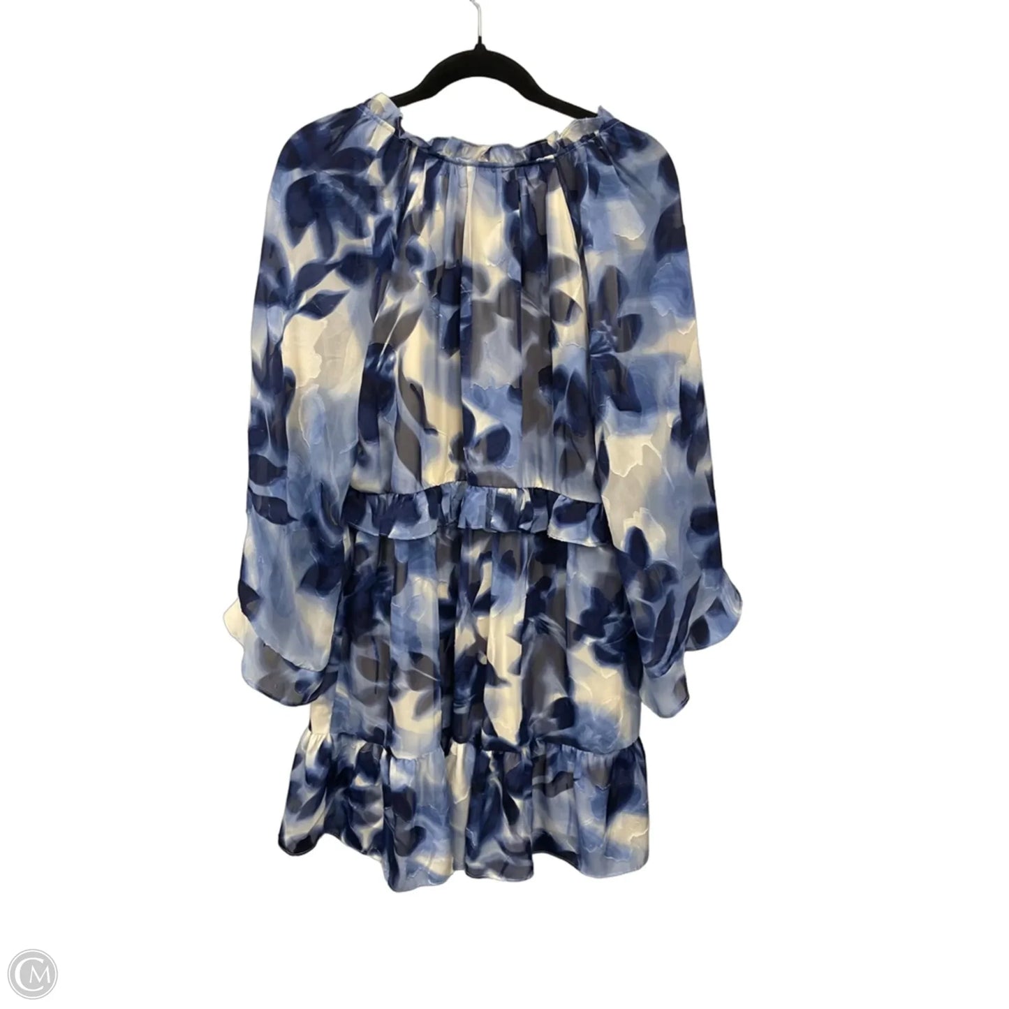 Dress Casual Short By London Times In Blue & Cream, Size: L