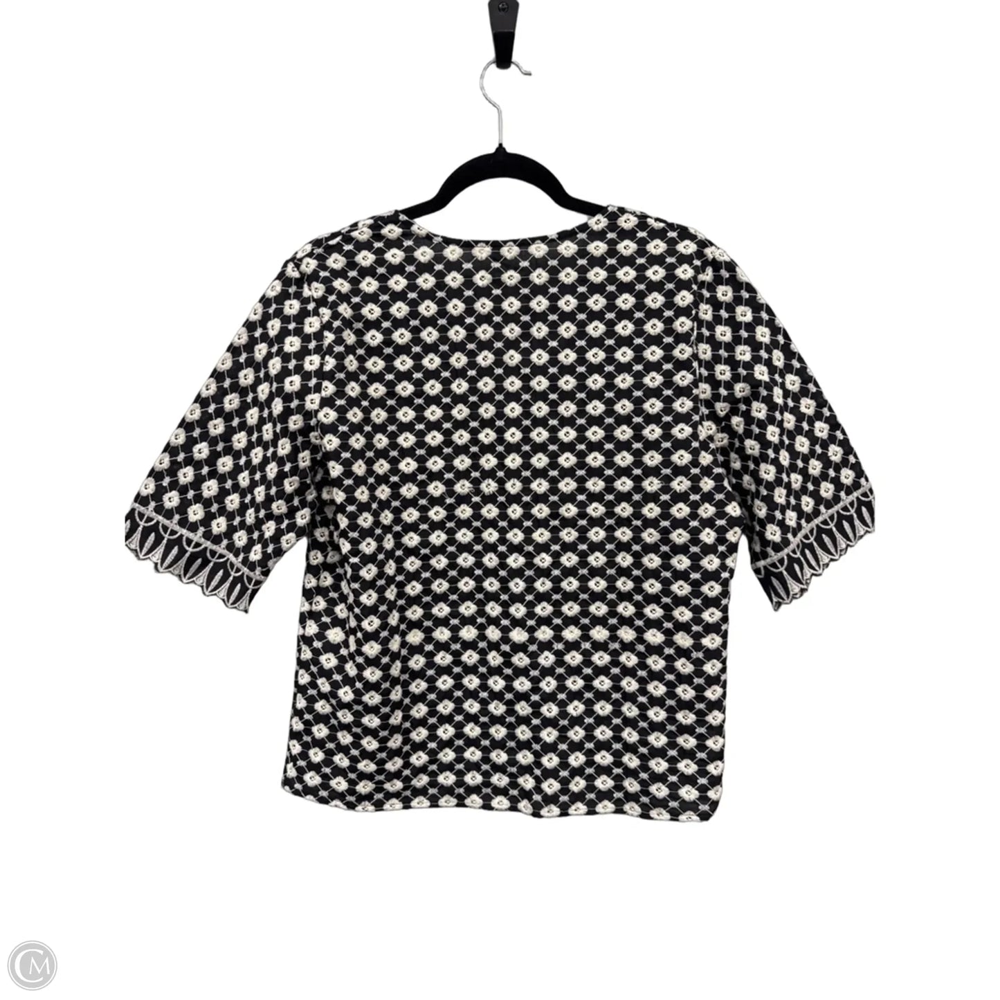 Top Short Sleeve By Clothes Mentor In Black & Cream, Size: L