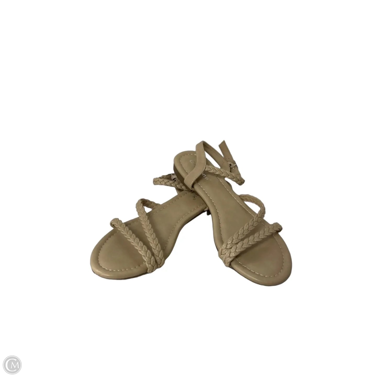 Sandals Flats By Clothes Mentor In Tan, Size: 7.5