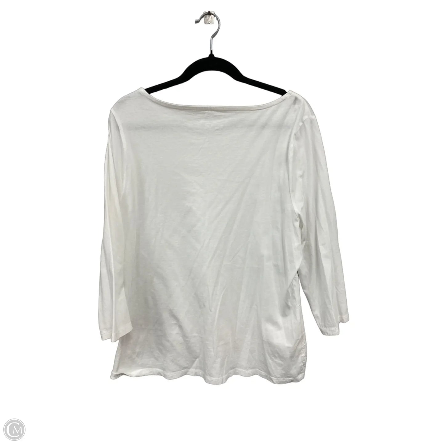 Top 3/4 Sleeve Basic By Talbots In White, Size: Xl