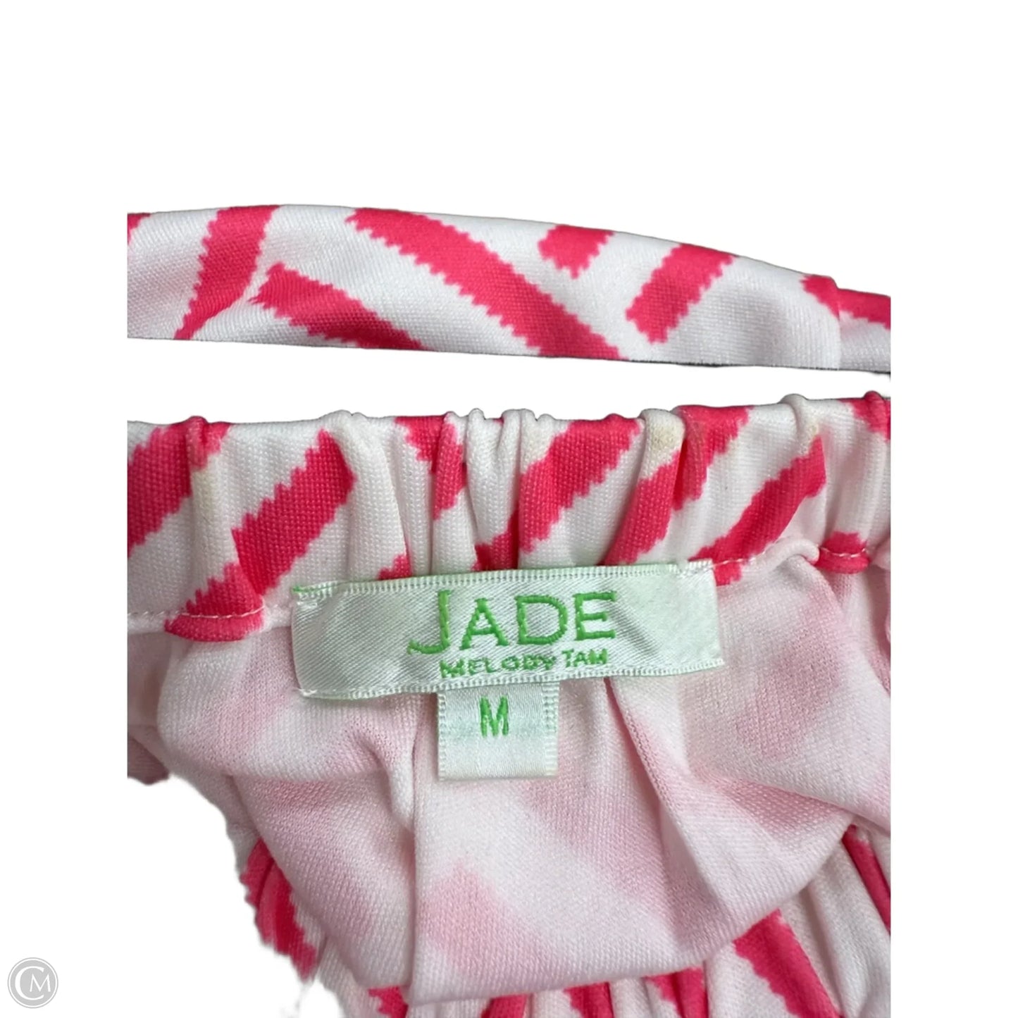 Top Short Sleeve By Jade In Pink & White, Size: M