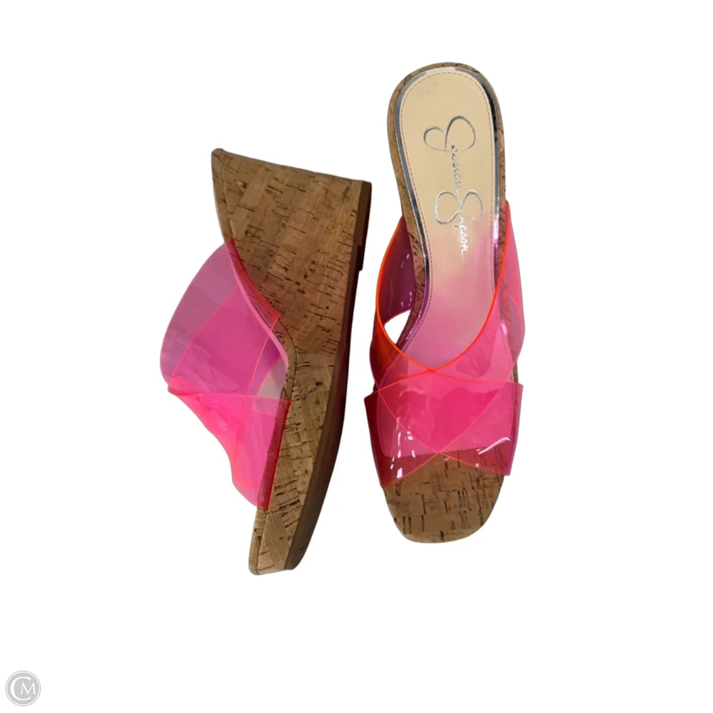 Sandals Heels Wedge By Jessica Simpson In Pink, Size: 9.5