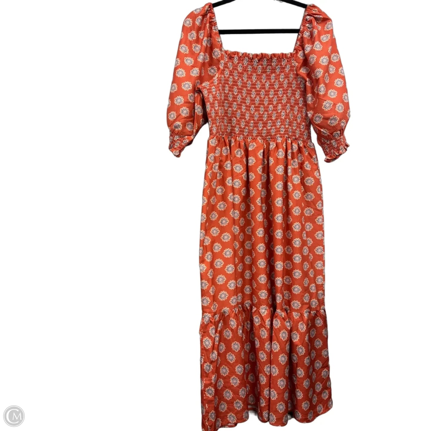 Dress Casual Midi By Clothes Mentor In Blue & Orange, Size: L