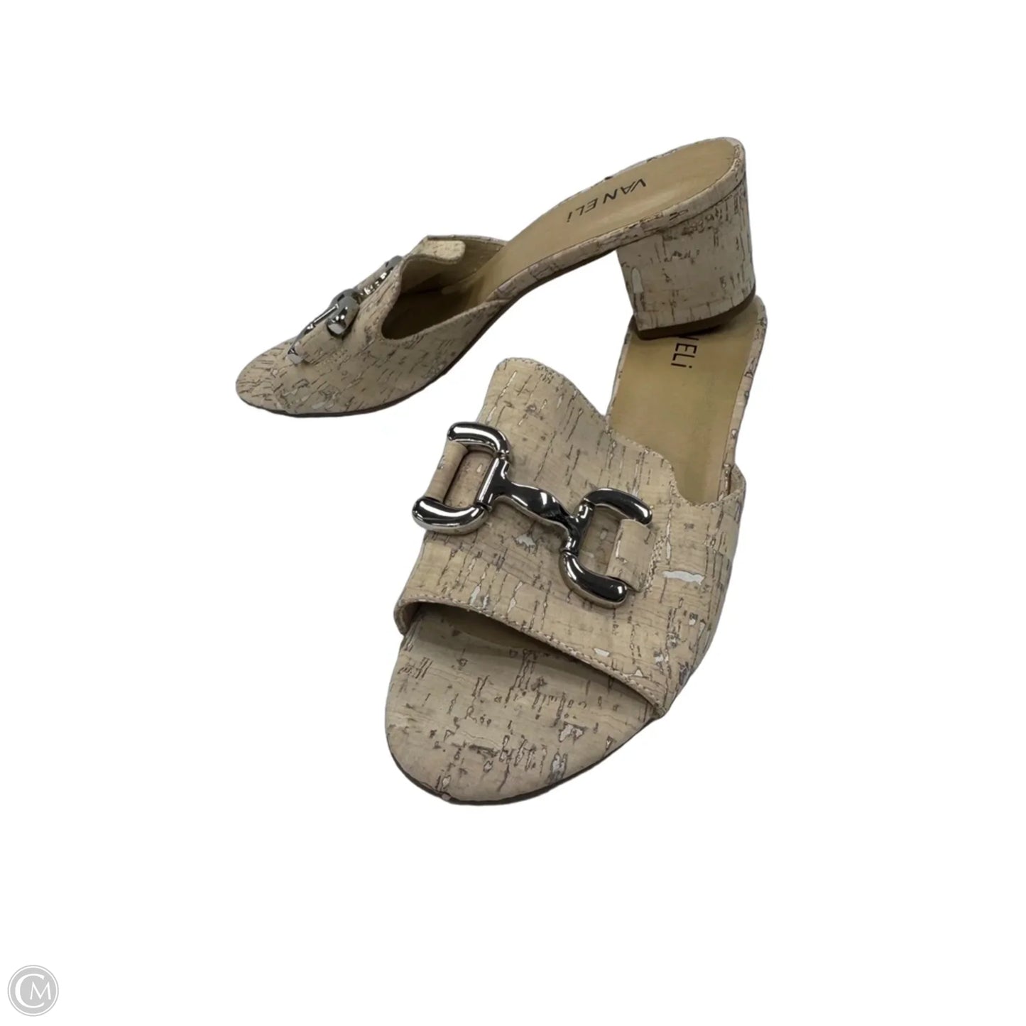 Sandals Heels Block By Vaneli In Tan, Size: 10