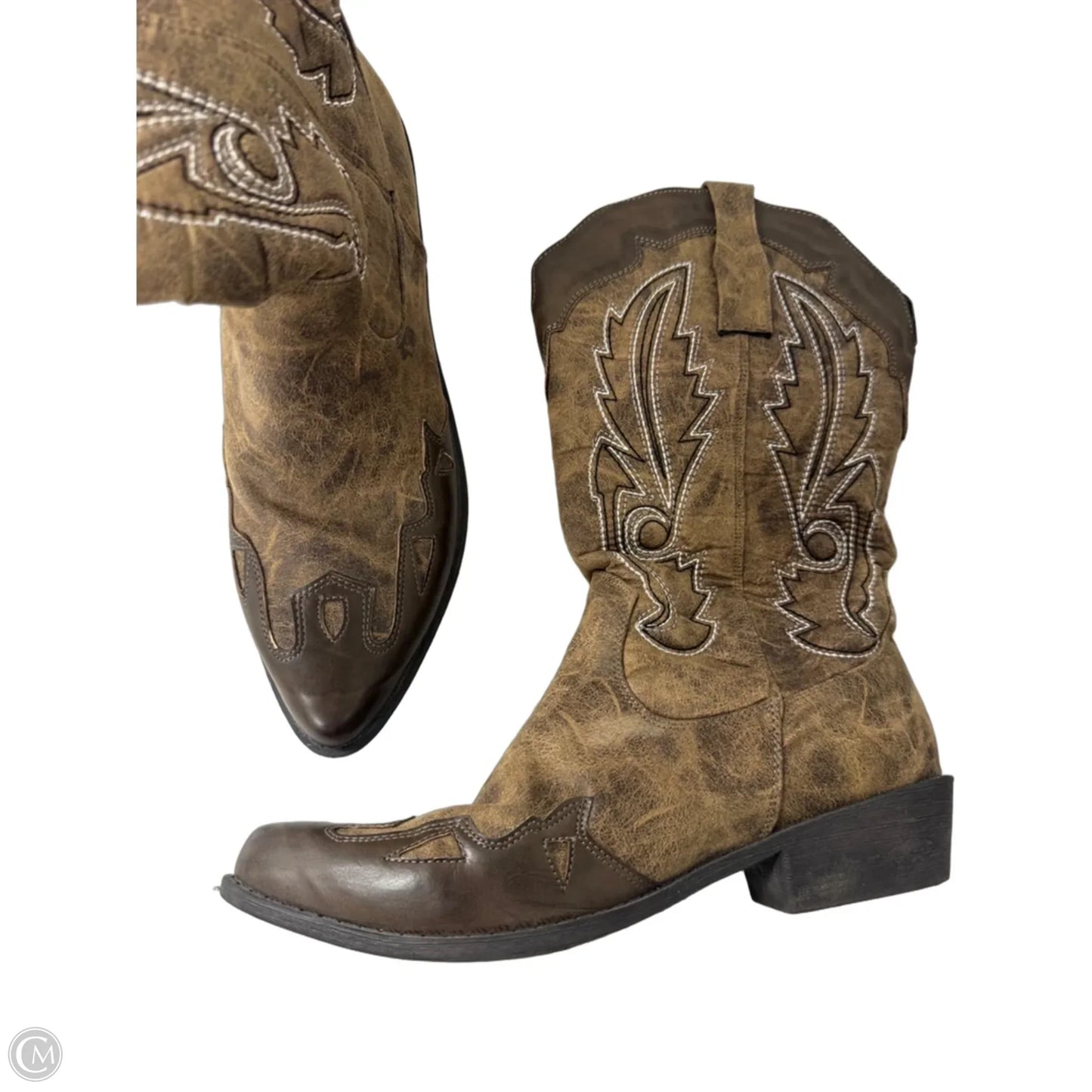 Boots Western By Clothes Mentor In Brown, Size: 7.5