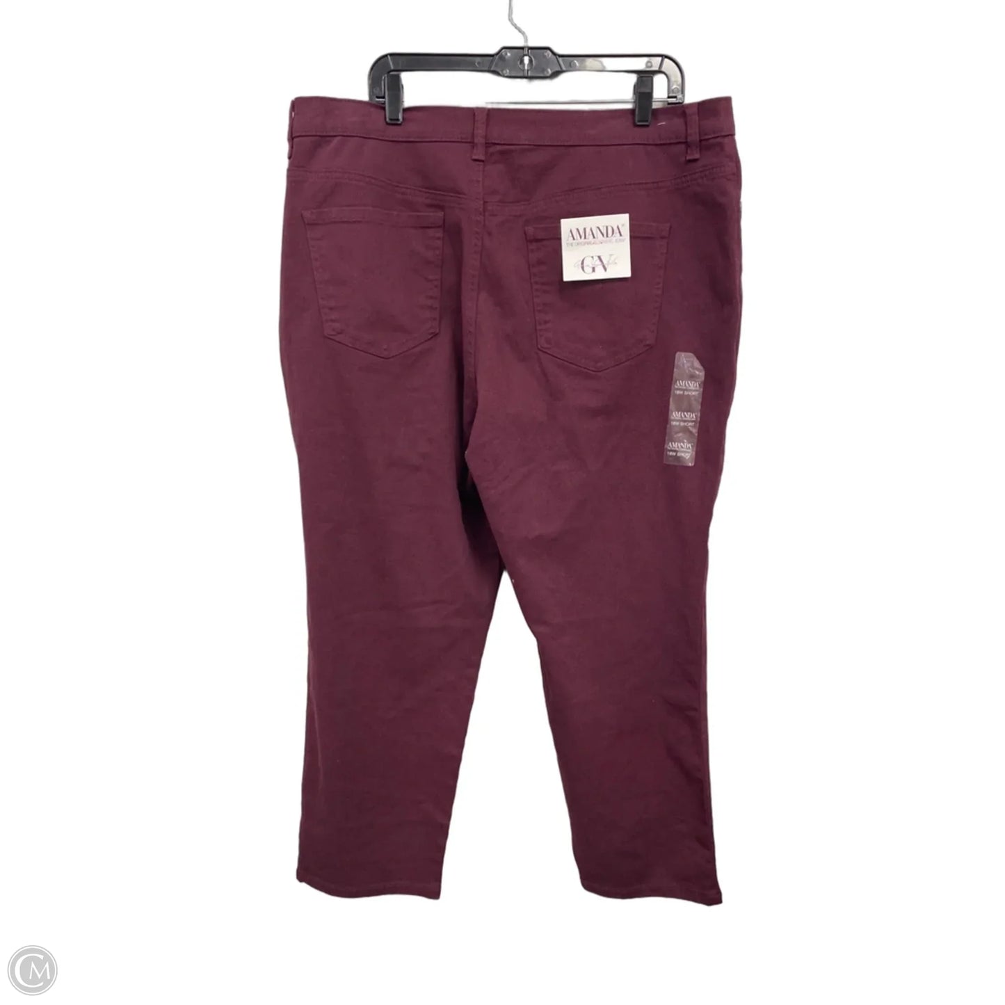 Jeans Straight By Gloria Vanderbilt In Maroon, Size: 18