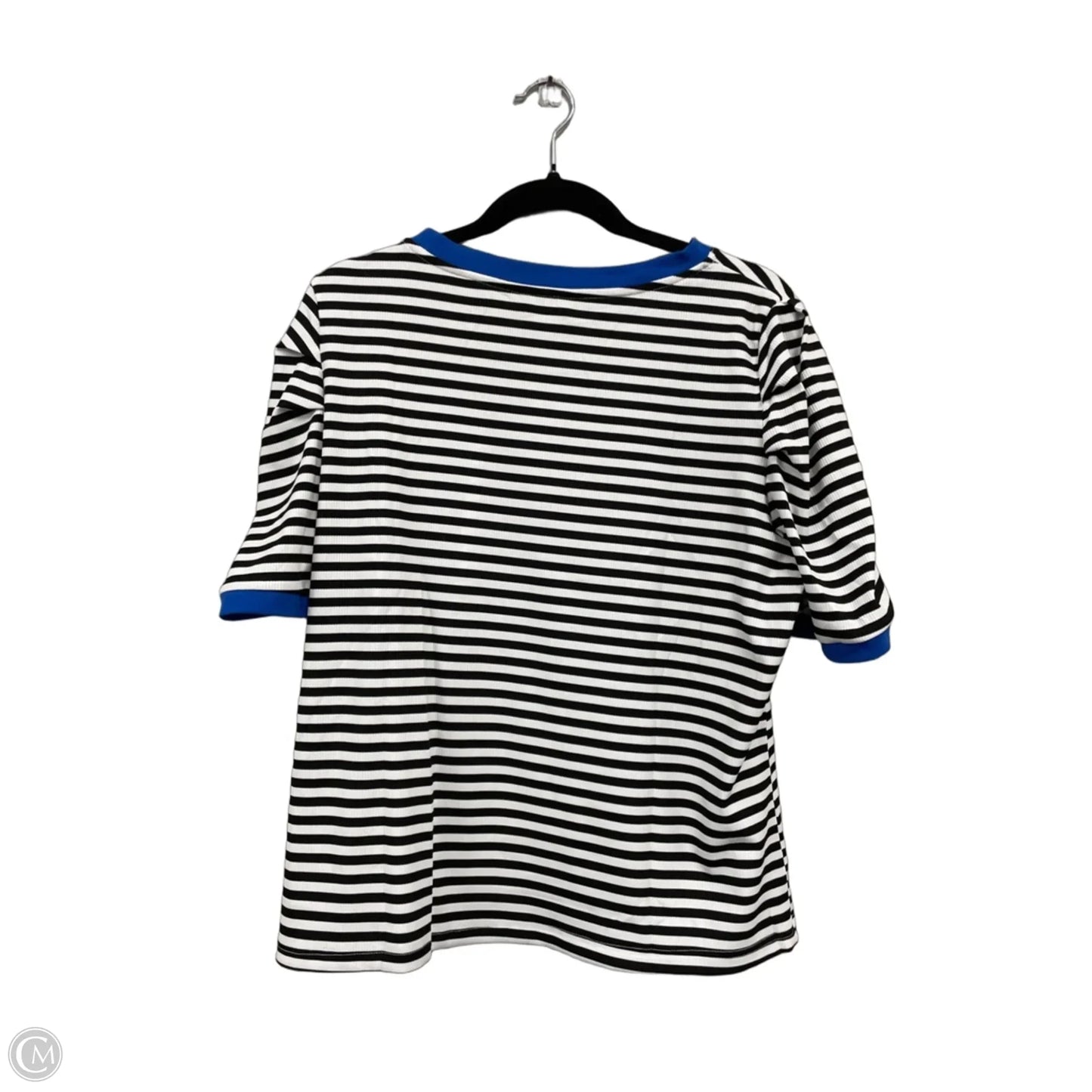 Top Short Sleeve By Prettygarden In Black & White, Size: Xxl