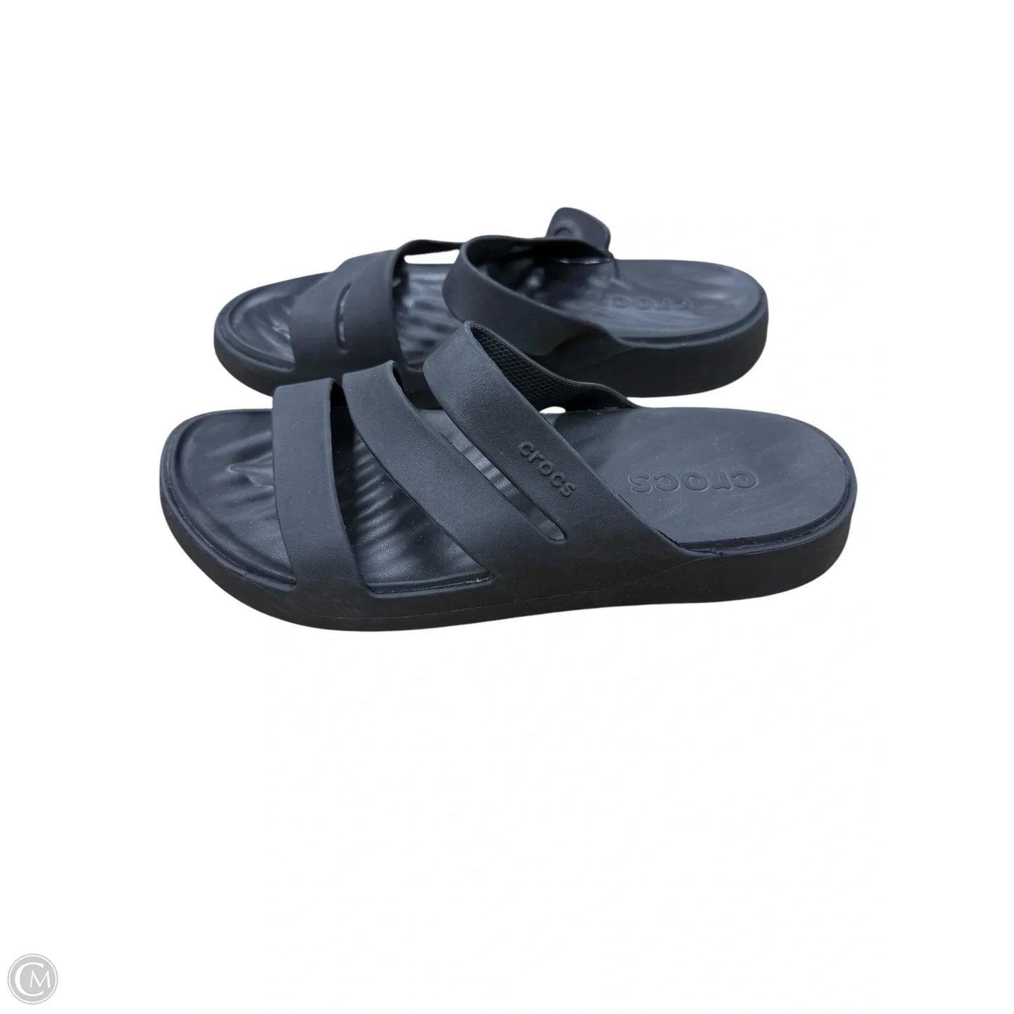 Sandals Flats By Crocs In Black, Size: 10