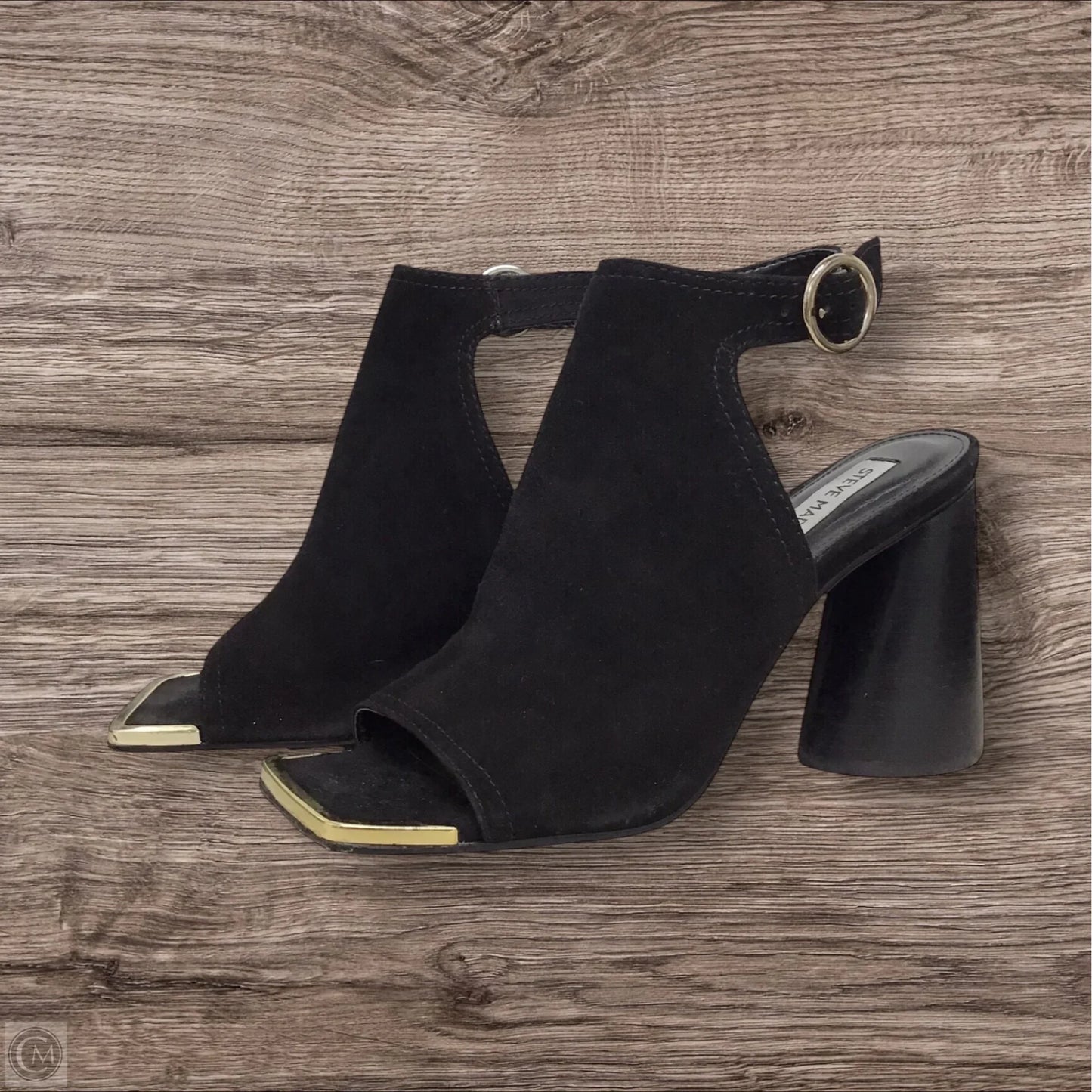 Sandals Heels Block By Steve Madden In Black, Size: 7.5
