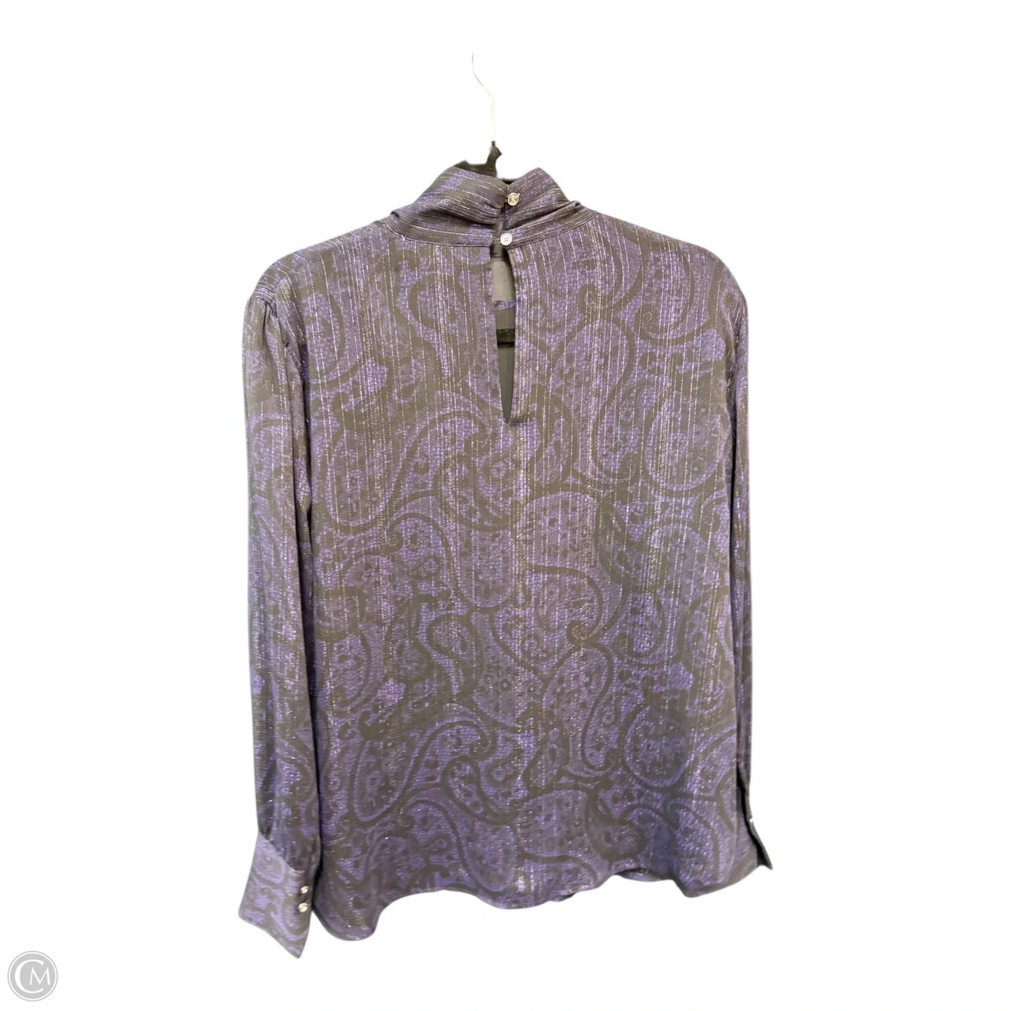 Blouse Long Sleeve By Michael By Michael Kors In Purple, Size: Xl