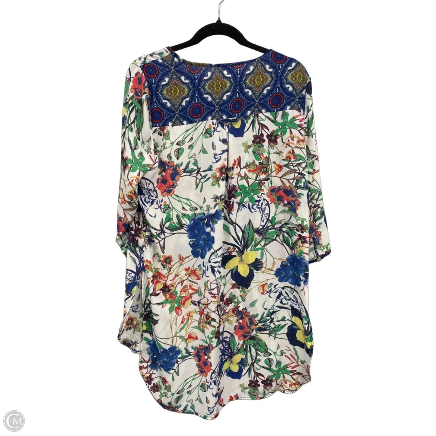 Dress Casual Short By Figuero & Flower In Blue & White, Size: M
