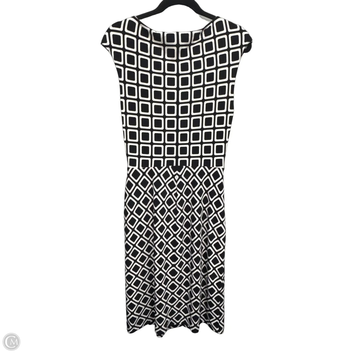 Dress Casual Midi By Lauren By Ralph Lauren In Black & White, Size: 10