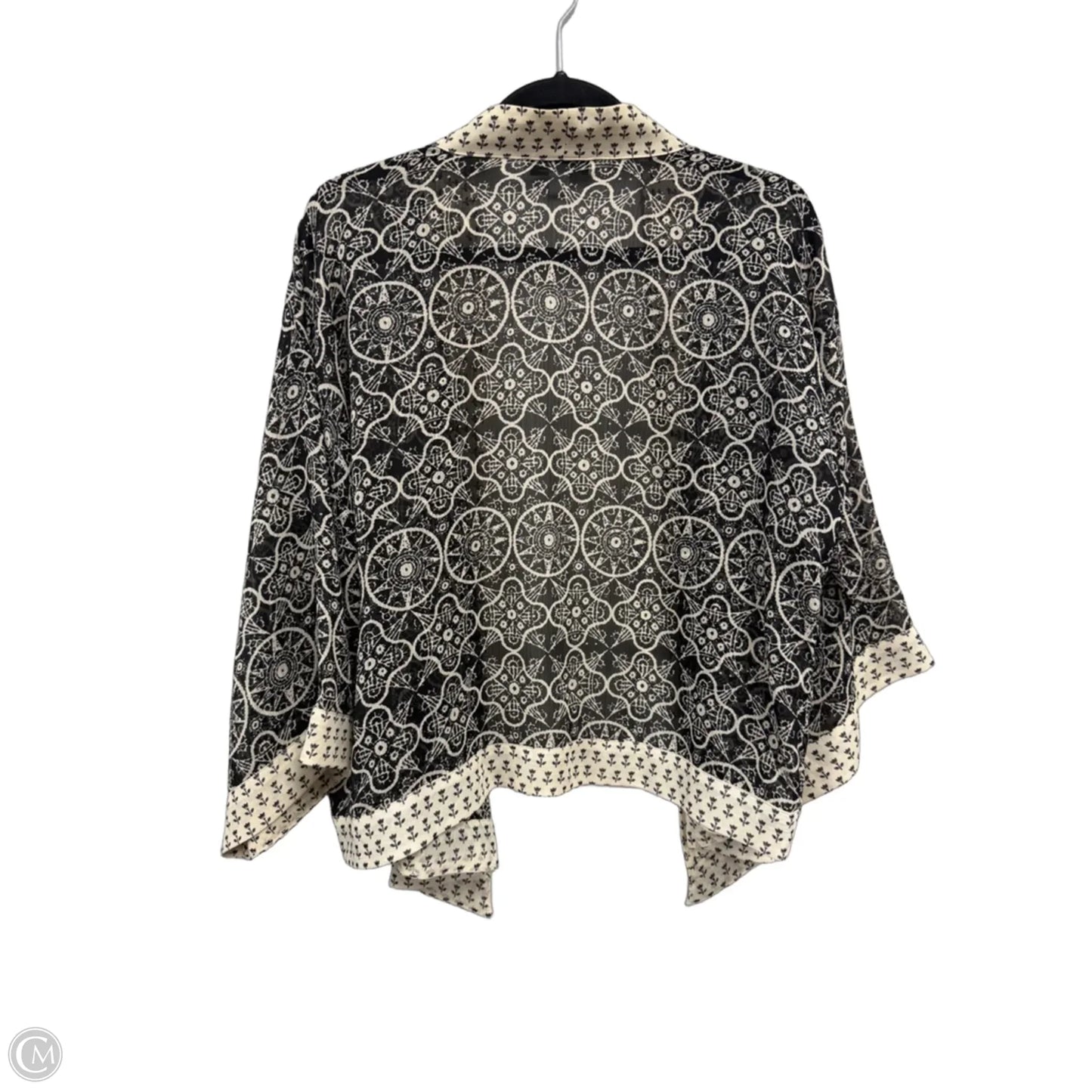 Kimono By Coldwater Creek In Black & Cream, Size: Mp
