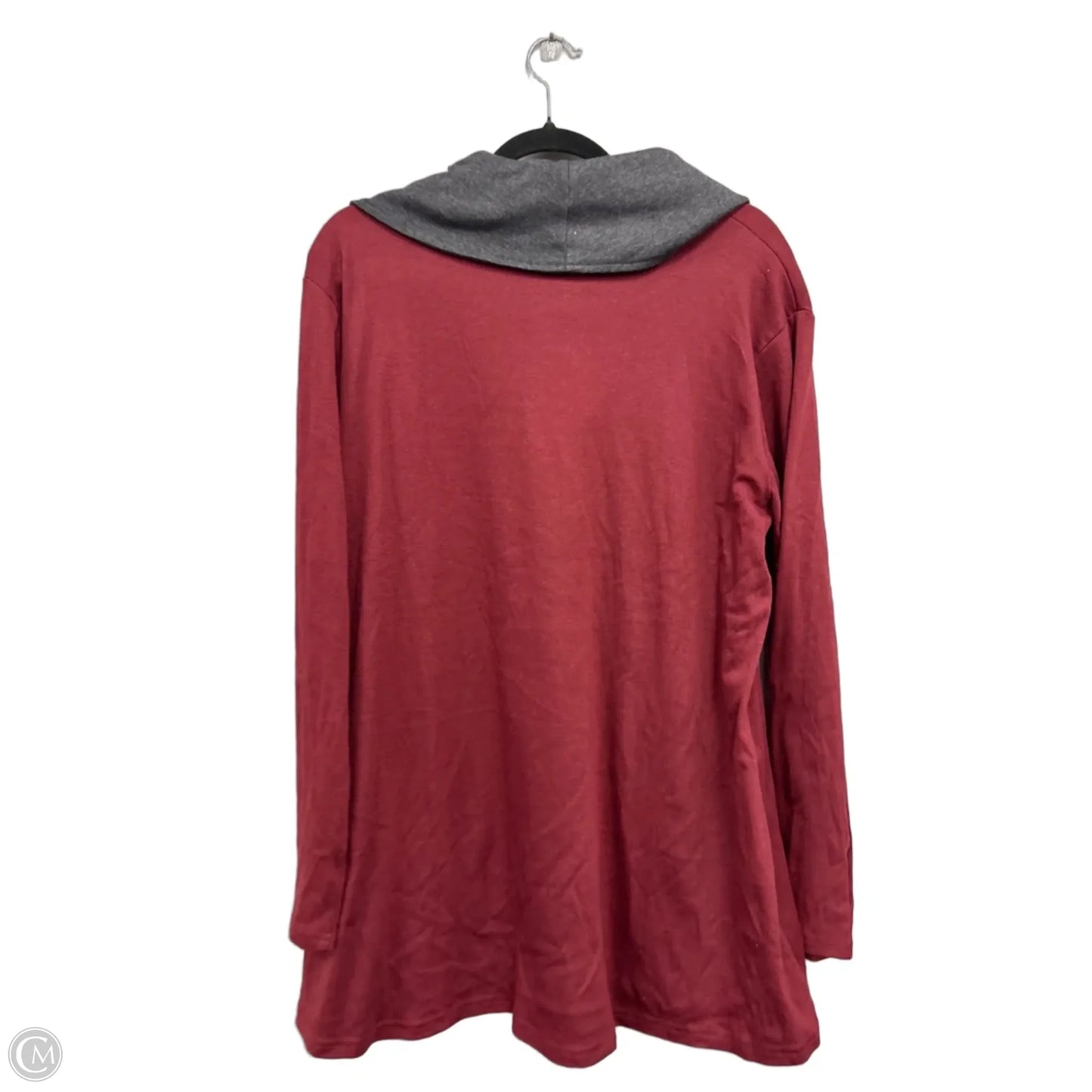 Tunic Long Sleeve By Clothes Mentor In Grey & Red, Size: 3x