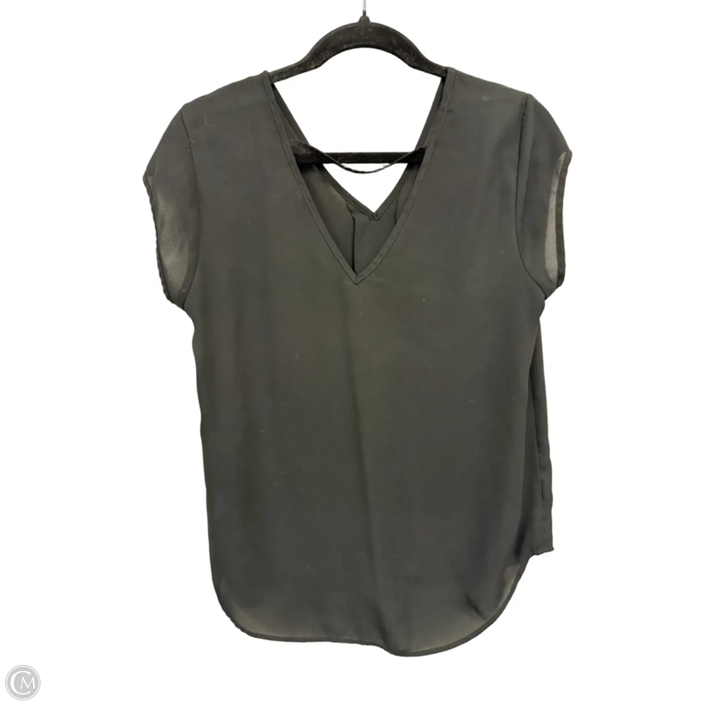 Blouse Short Sleeve By Halogen In Black, Size: M
