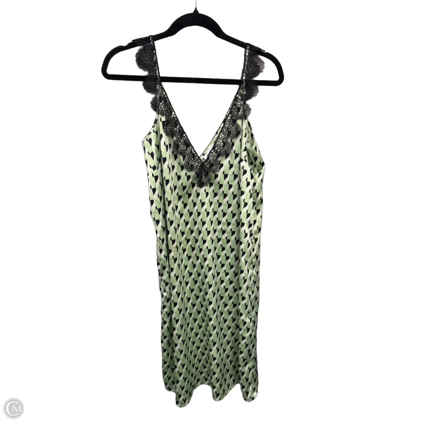 Dress Casual Midi By Future Collective In Black & Green, Size: L