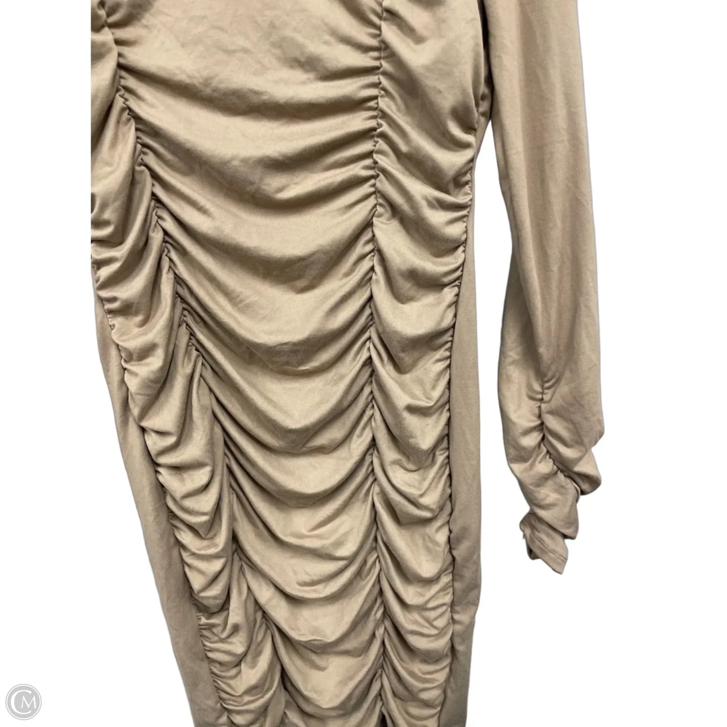 Dress Casual Maxi By Fashion Nova In Beige, Size: L