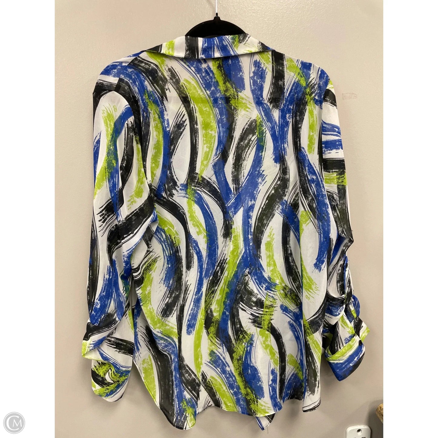 Top Long Sleeve By New Directions In Blue & Green, Size: Xl