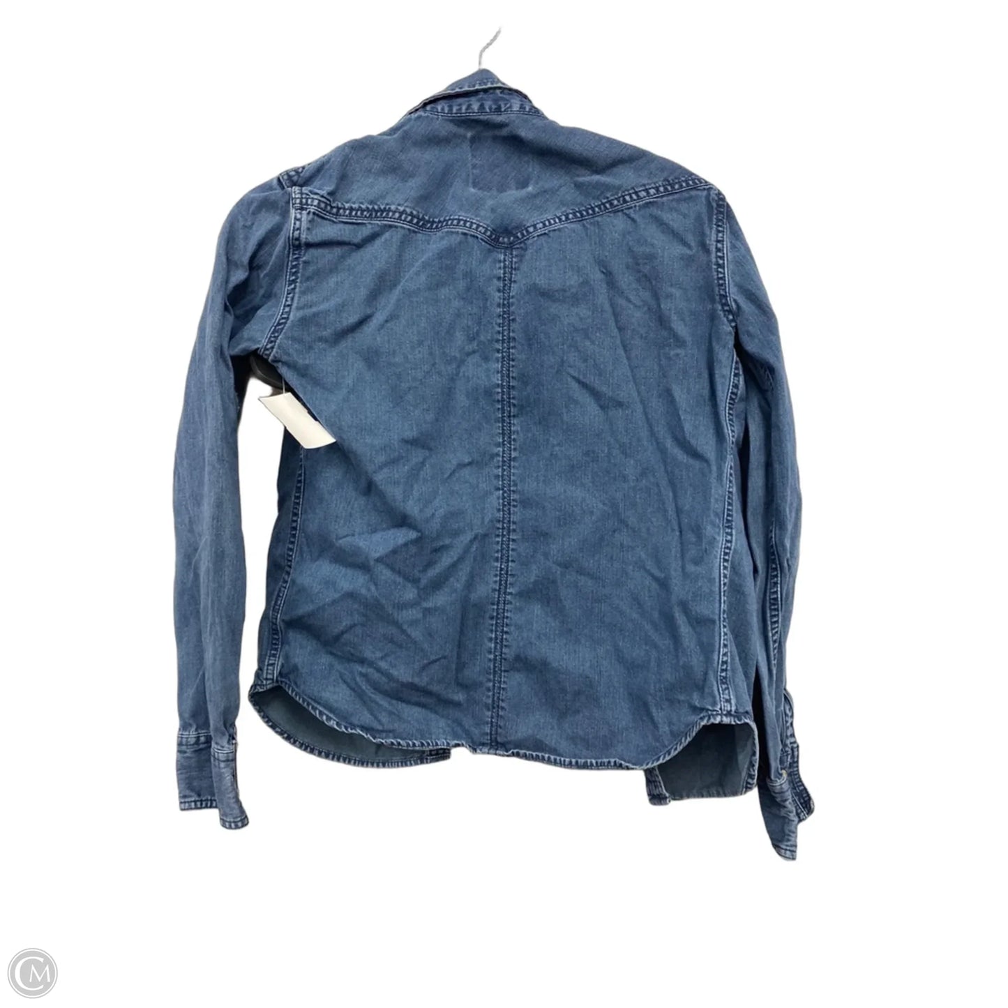 Top Long Sleeve By American Eagle In Blue Denim, Size: Xs
