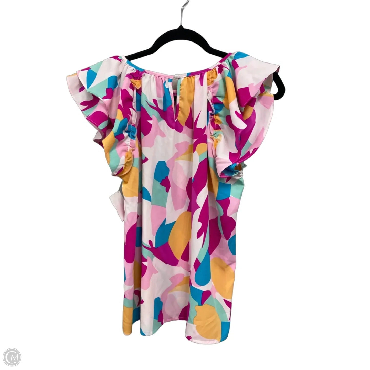 Top Short Sleeve By Clothes Mentor In Pink & White, Size: S