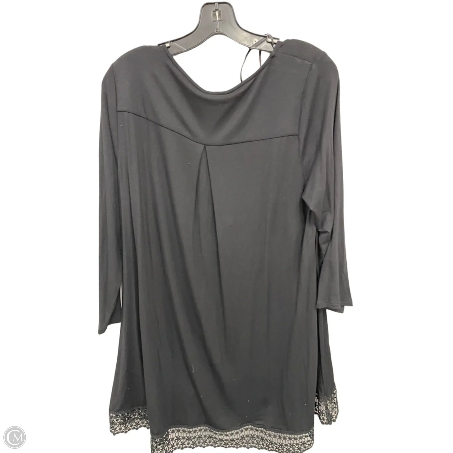 Top Short Sleeve By Jm Collections In Black & White, Size: Xl