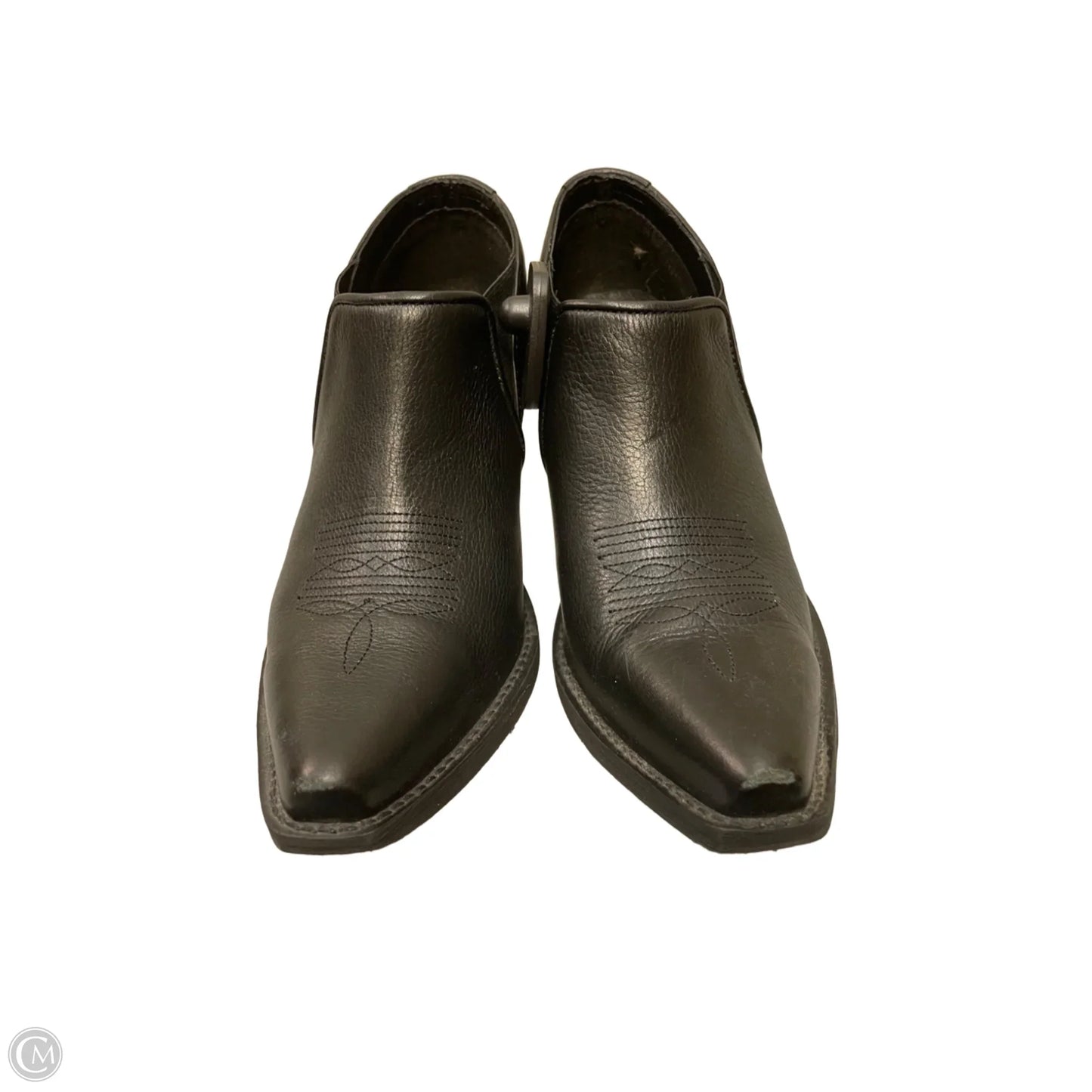 Boots Ankle Heels By Clothes Mentor In Black, Size: 7.5