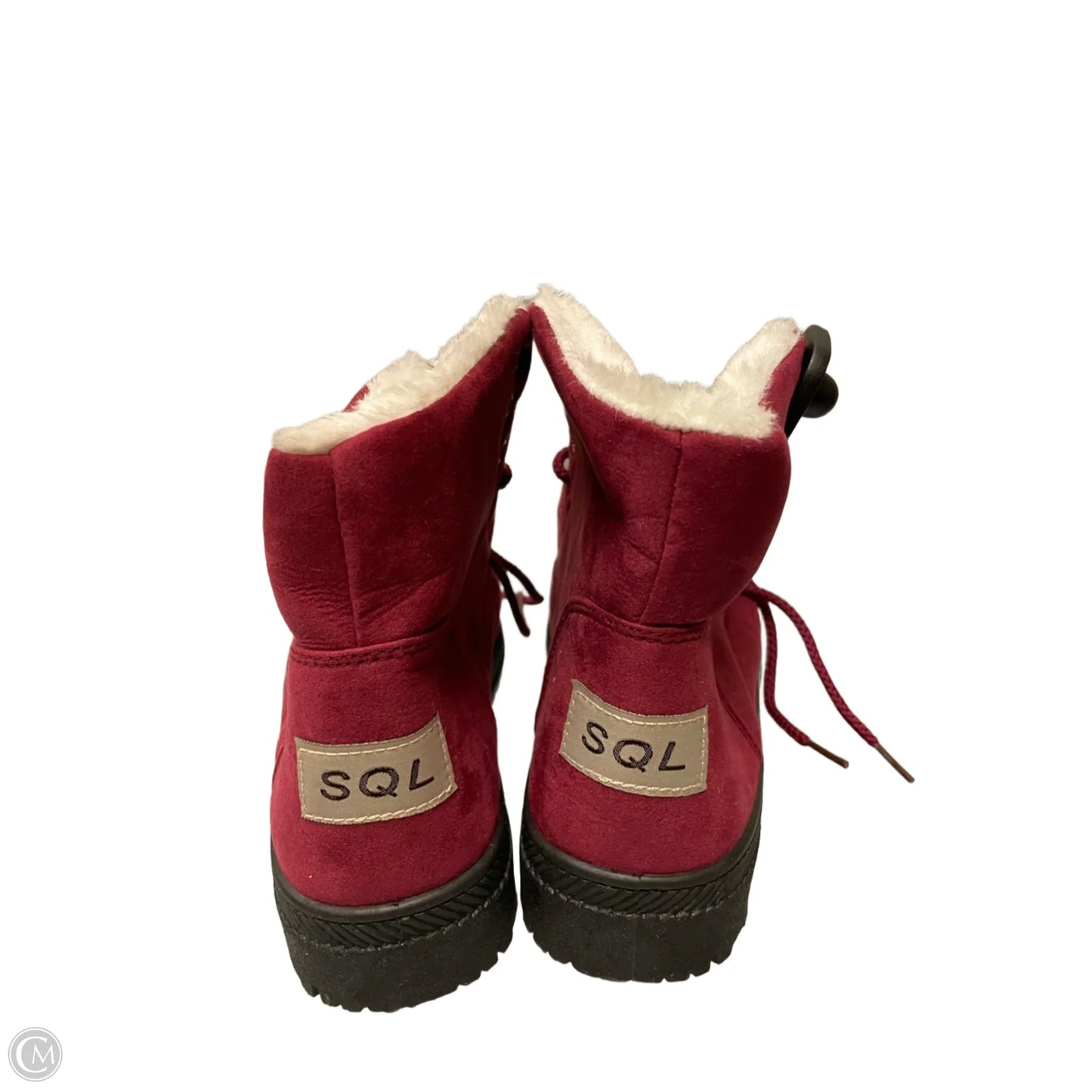 Boots Ankle Flats By Cme In Maroon, Size: 7.5