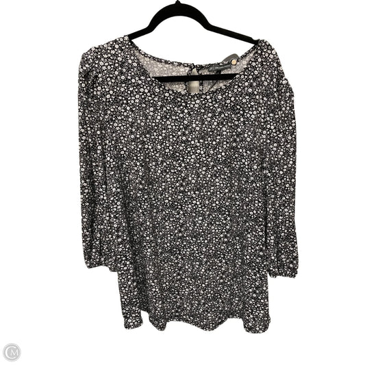 Top Short Sleeve By Adrianna Papell In Black & White, Size: 1x