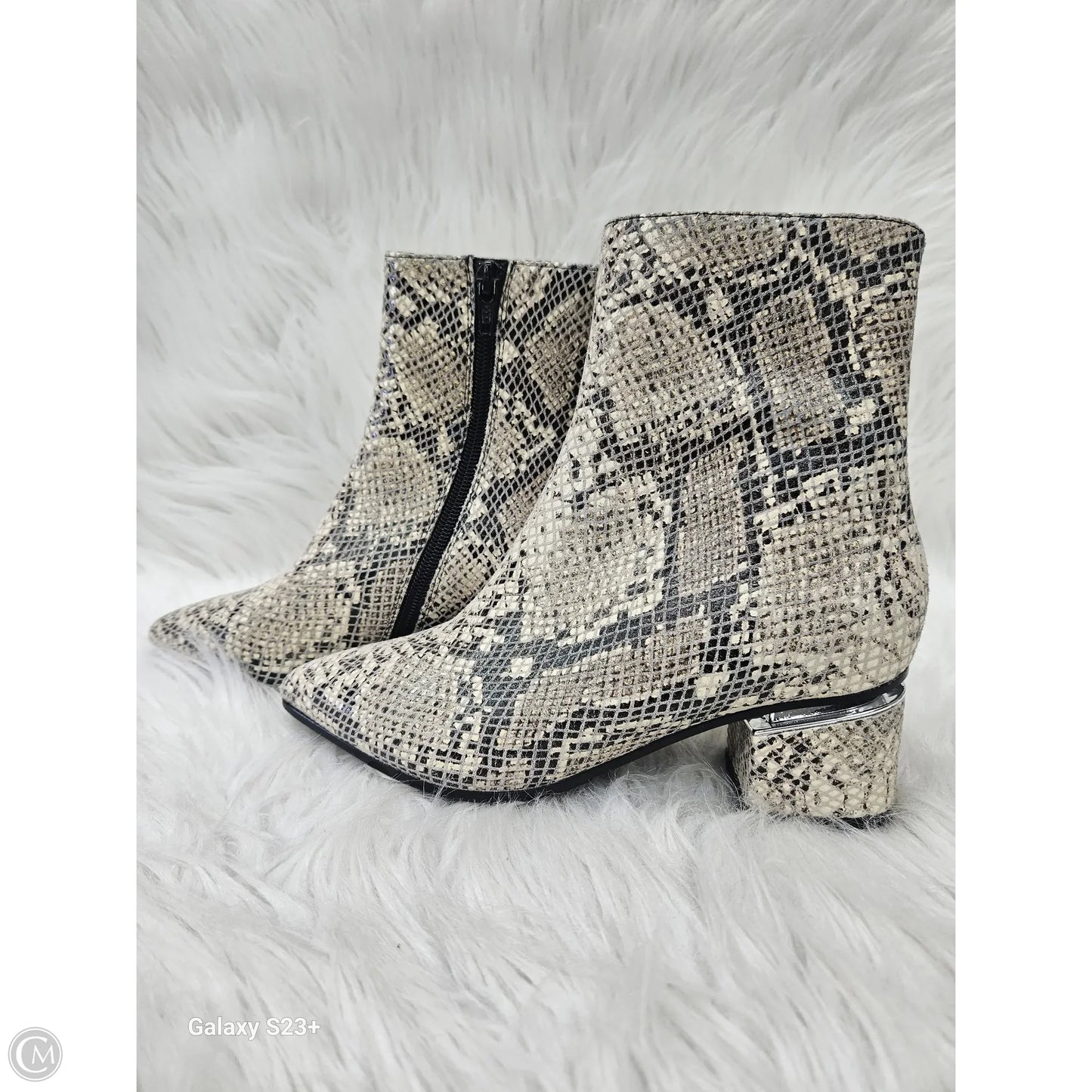 Boots Ankle Heels By Vaneli In Snakeskin Print, Size: 6