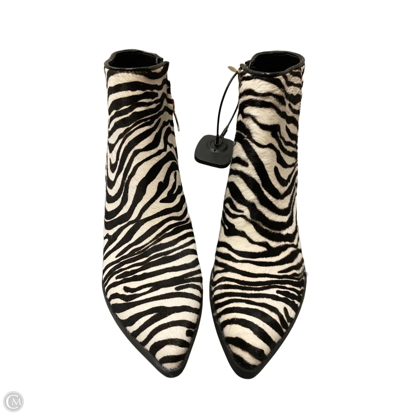 Boots Ankle Heels By Nine West In Zebra Print, Size: 7.5