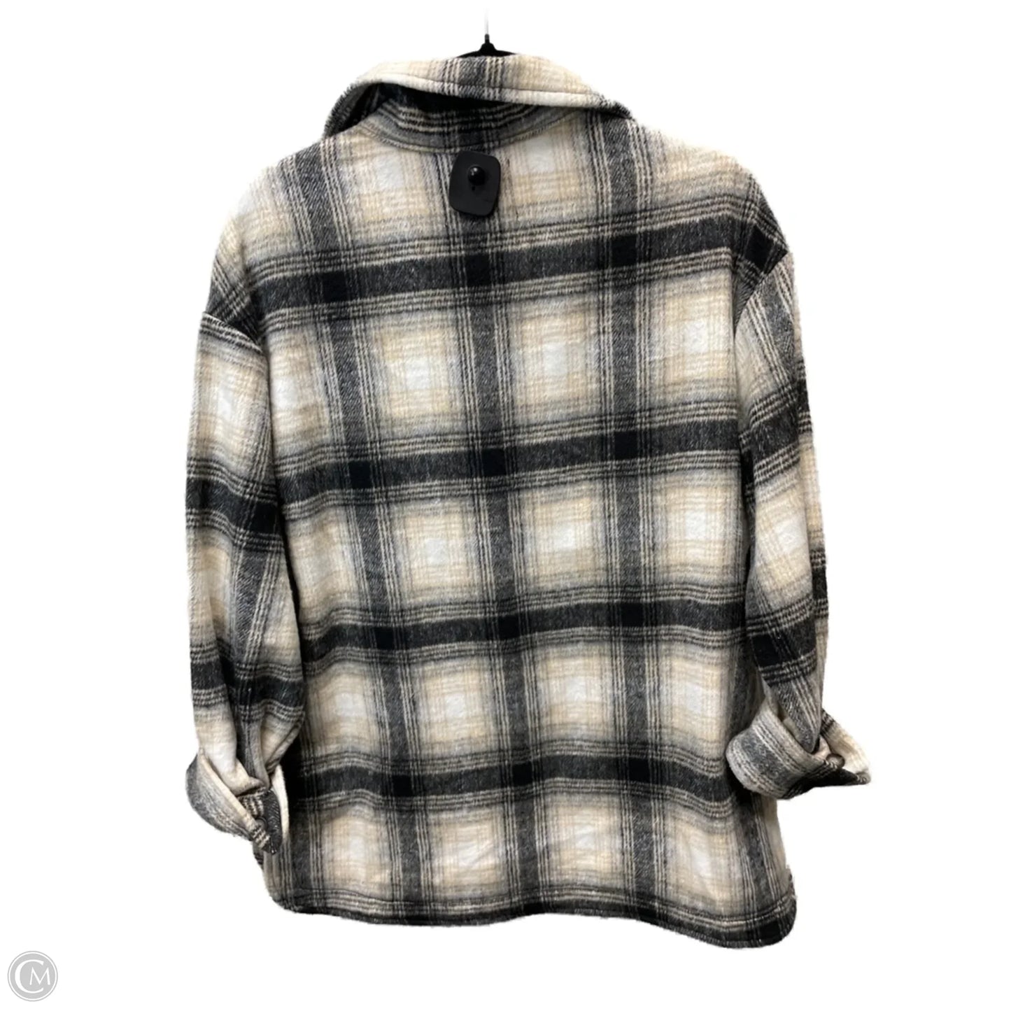 Jacket Shirt By Clothes Mentor In Black & Cream, Size: L