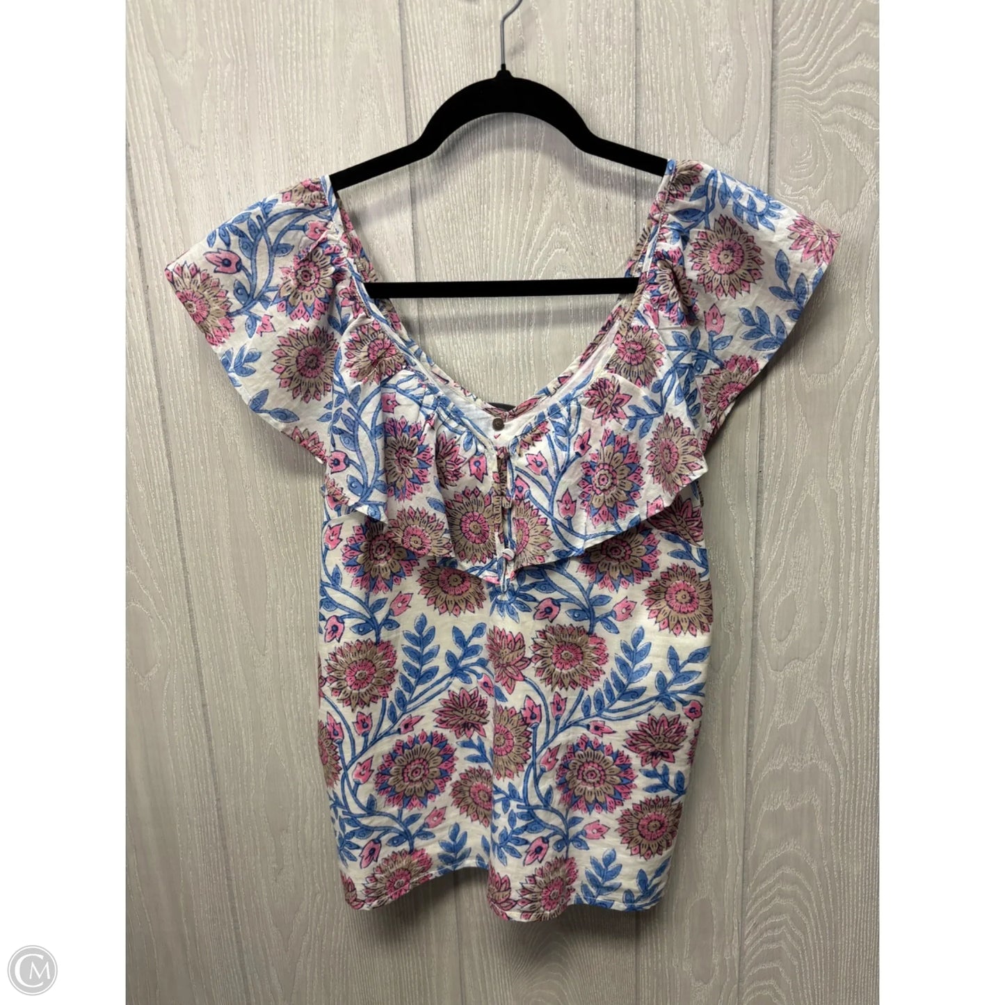Blouse Short Sleeve By J. Crew In Floral Print, Size: Xs
