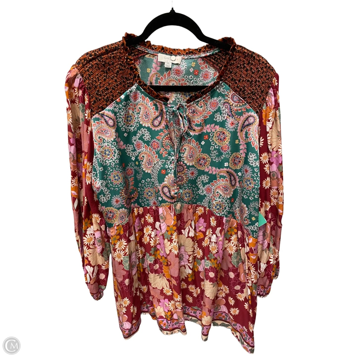Blouse Long Sleeve By Umgee In Multi-colored, Size: 2x