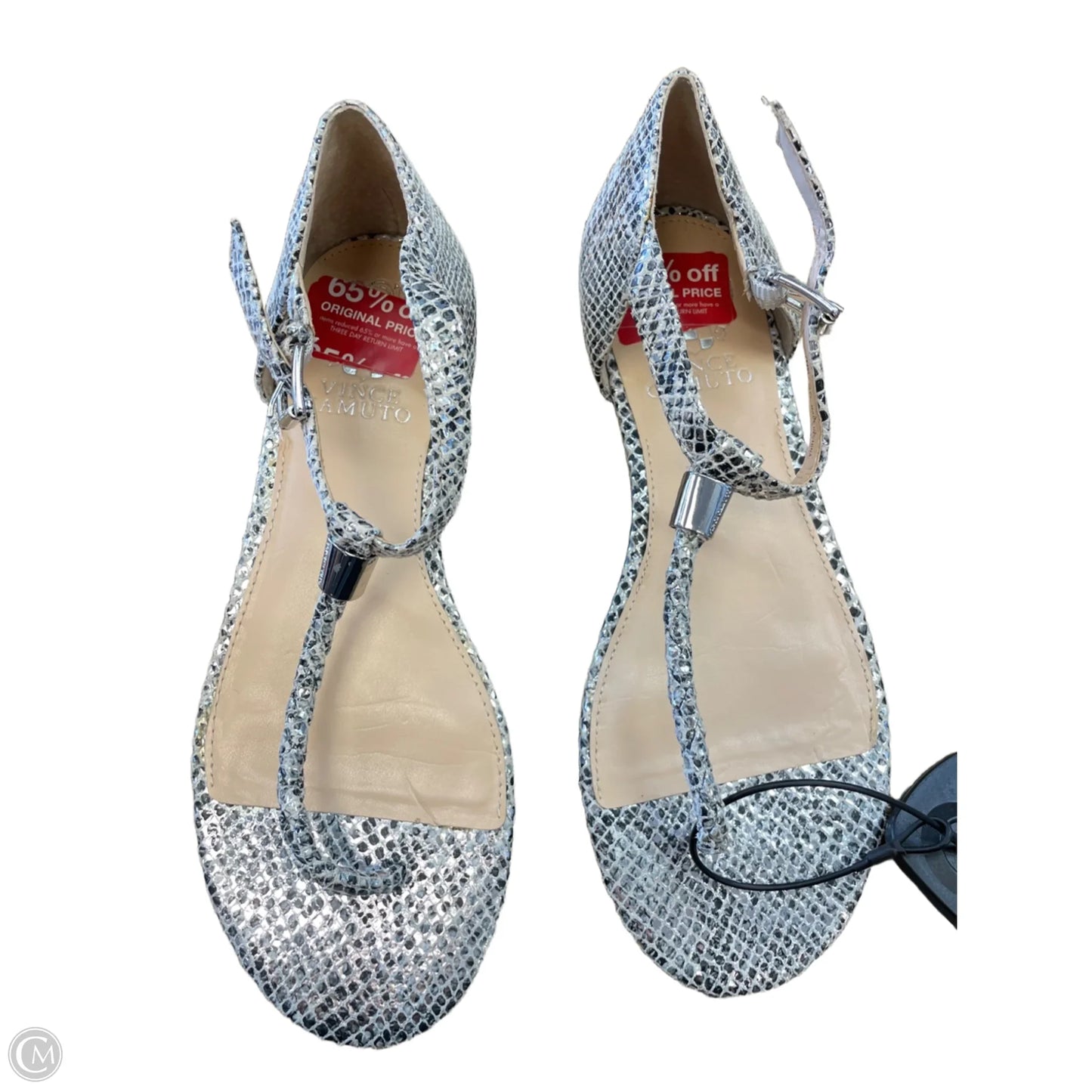 Sandals Flats By Vince Camuto In Silver, Size: 6