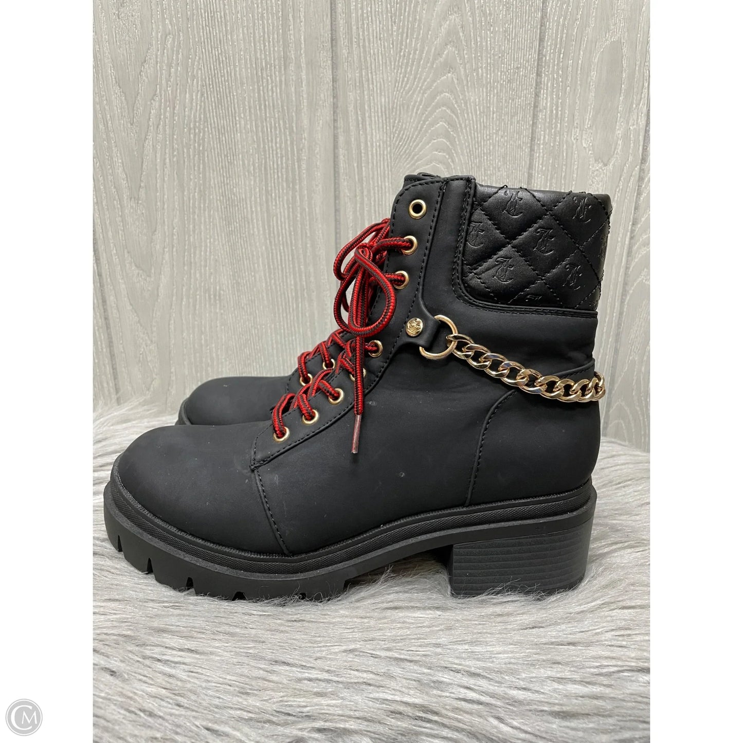 Boots Combat By Juicy Couture In Black & Red, Size: 10