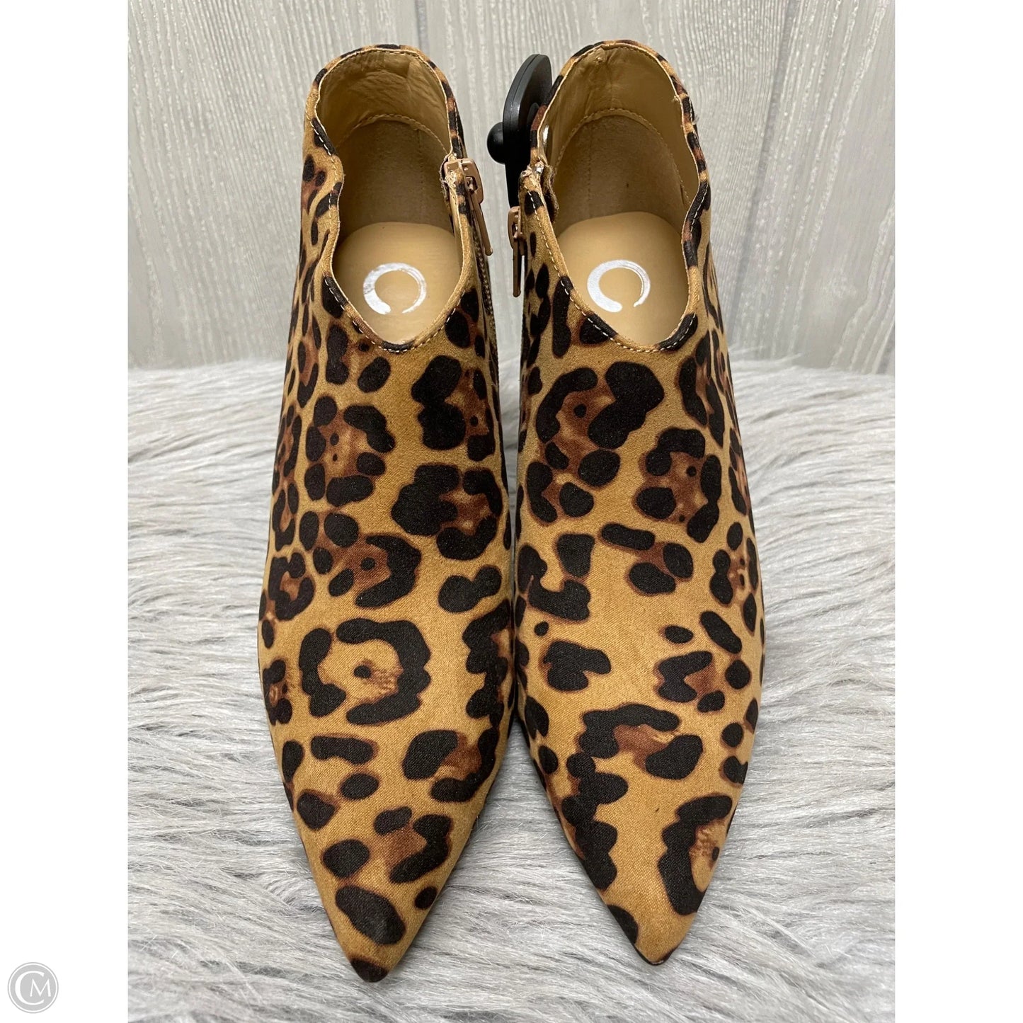 Boots Ankle Heels By Cato In Animal Print, Size: 9