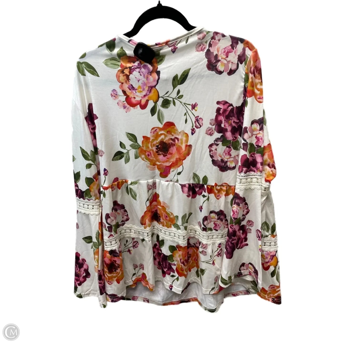 Top Long Sleeve By Clothes Mentor In Floral Print, Size: 1x