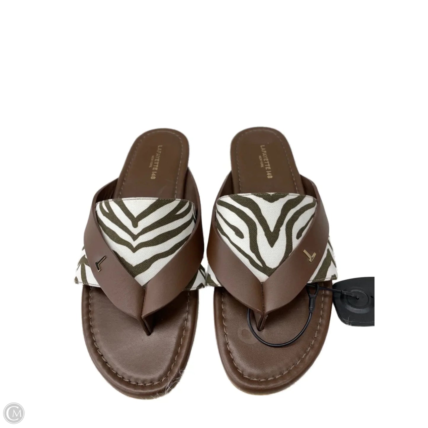 Sandals Designer By Lafayette 148 In Zebra Print, Size: 8.5