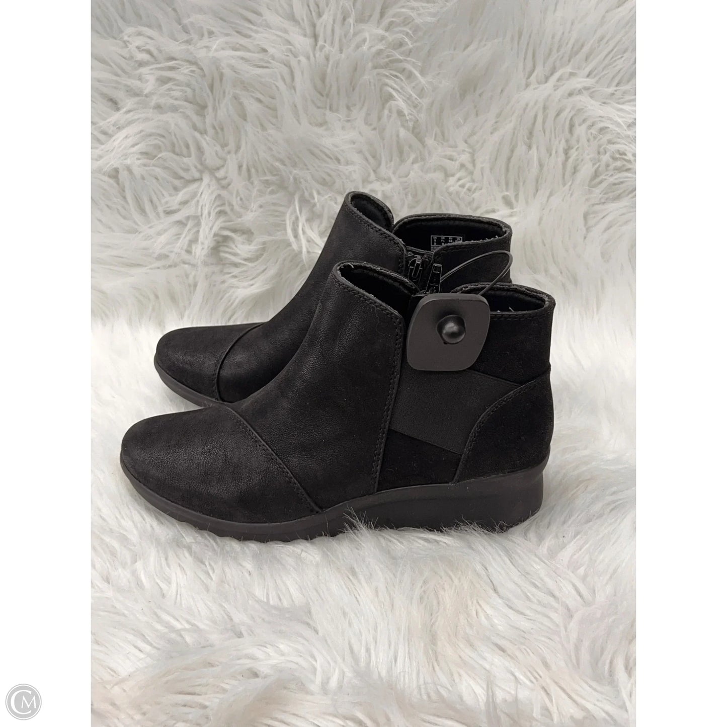 Boots Ankle Heels By Clarks In Black, Size: 7.5