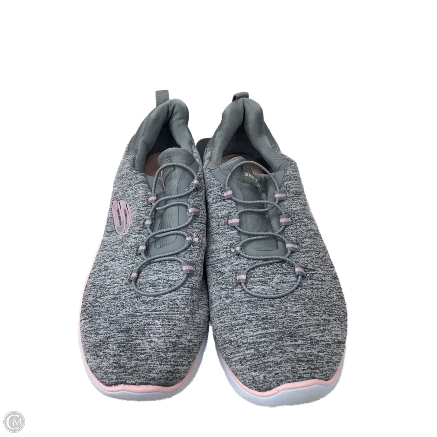 Shoes Athletic By Skechers In Grey & Pink, Size: 7.5
