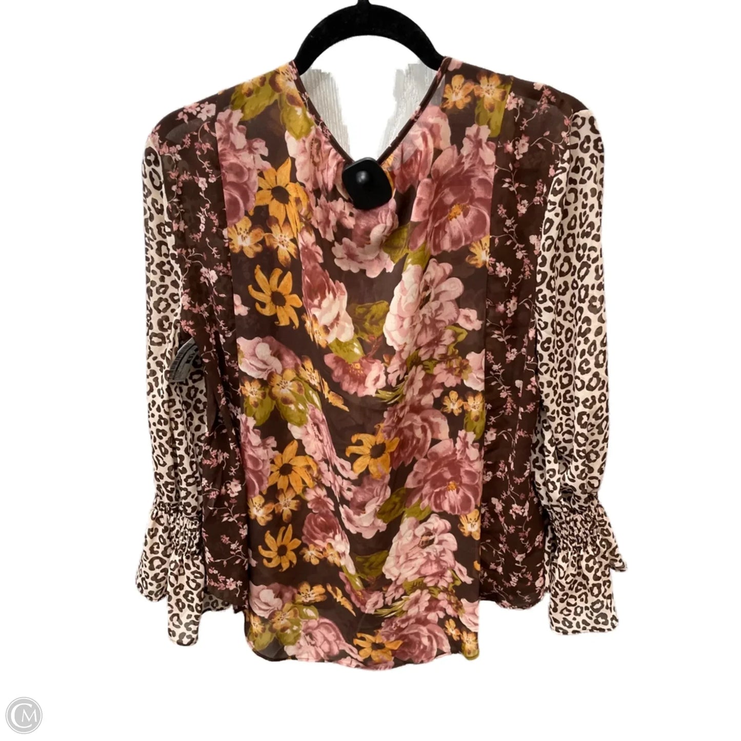 Blouse Long Sleeve By Cato In Multi-colored, Size: L