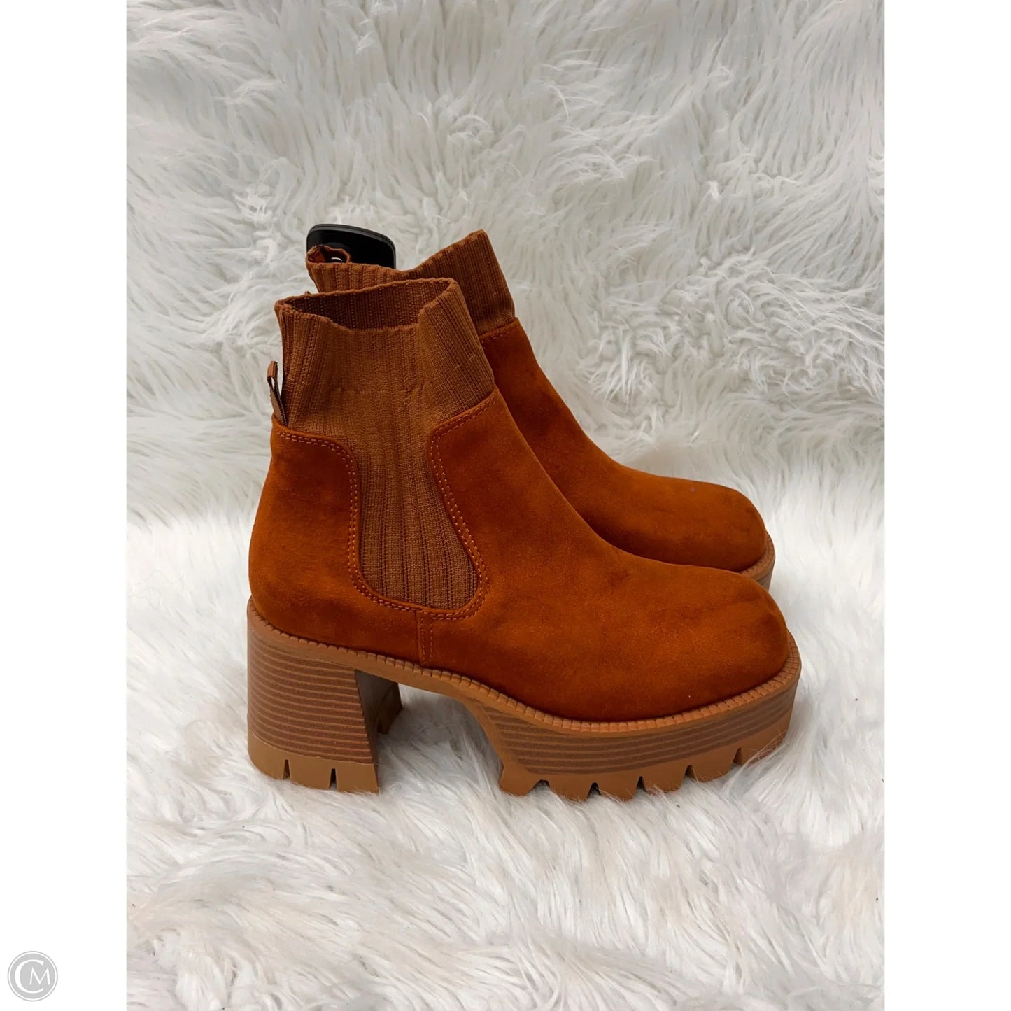 Boots Ankle Heels By Bamboo In Brown, Size: 10