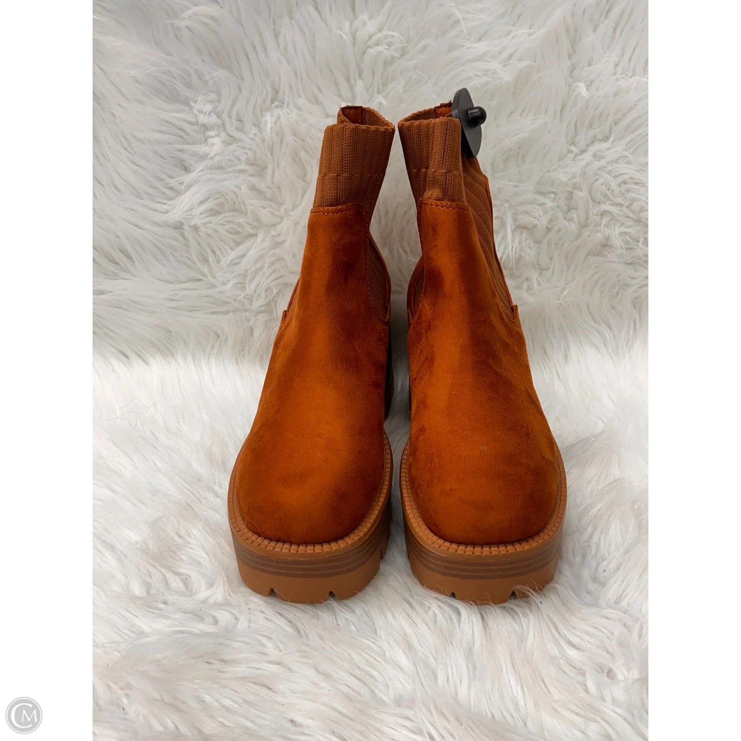 Boots Ankle Heels By Bamboo In Brown, Size: 10